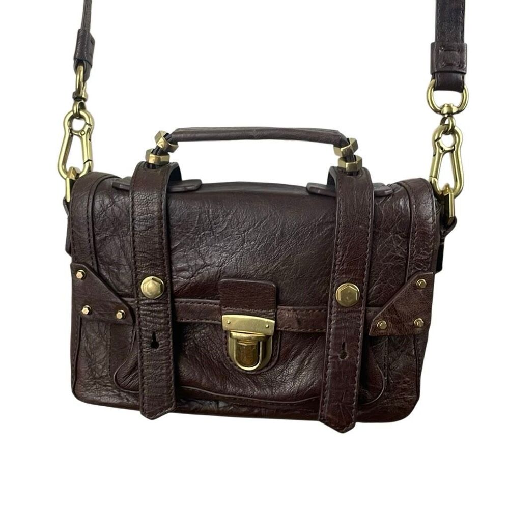 orYANY Leather Crossbody Satchel Brown